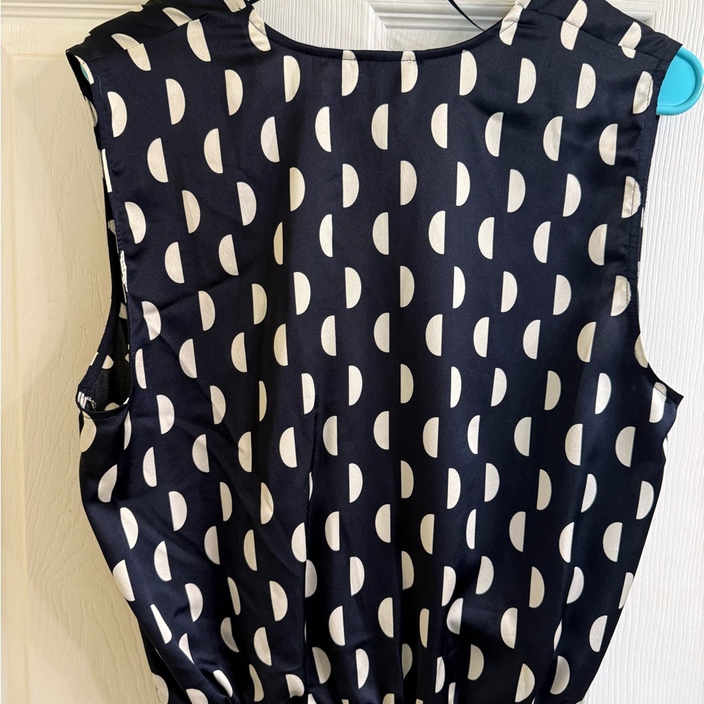 Navy and White Patterned Women's Top - Picture 2 of 3